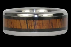 African Blackwood and Koa Hawaii Titanium Ring