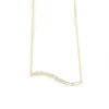 Bermuda Wavy Diamond Bar Necklace 14K Yellow Gold