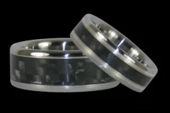 Black Carbon Fiber Titanium Ring Band