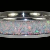 Black Fire and Ice Opal Titanium Ring