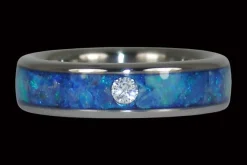 Black Opal Hawaii Titanium Ring Band