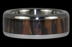 Black Palm Wood Hawaii Titanium Ring