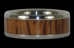 Black Palm Wood Hawaii Titanium Ring