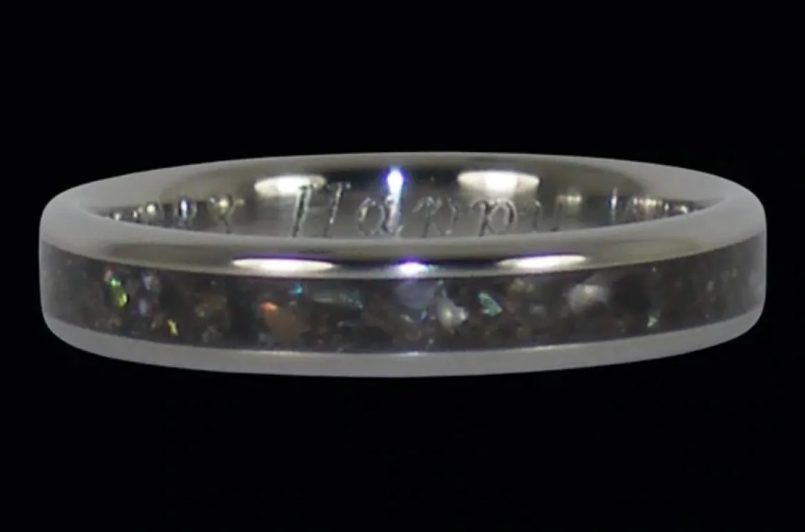 Black Pearl Titanium Ring