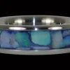 Blue Australian Opal Titanium Ring