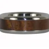 Curly Koa Wood Hawaii Titanium Ring