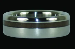 Dark Koa Offset Inlay Titanium Ring