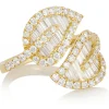 Diamond Baguette Leaf Ring
