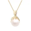 Gold Octopus Pendant With 10mm White Freshwater Pearl & Diamonds