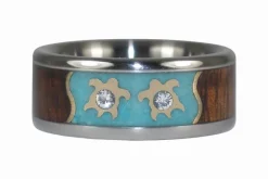 Gold Turtle Diamond Titanium Ring