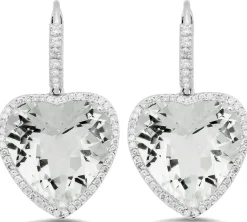 Green Amethyst Love Earrings