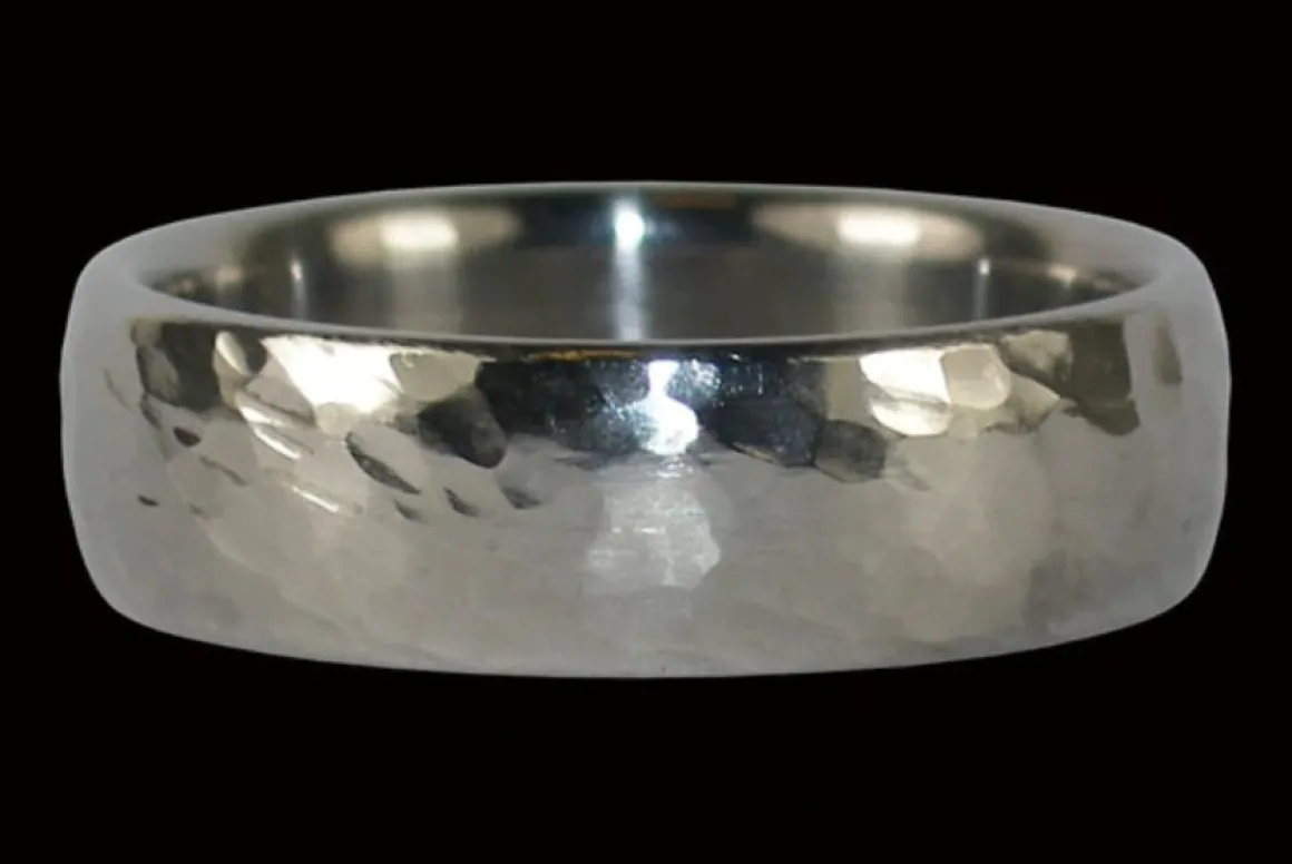 Hammered Titanium Ring Band