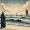 Japanese Samurai On The Coast