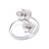 14k 8 and 11mm Plumeria Ring with 2 Diamonds