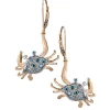14k Crab Earrings with 22 Blue Diamonds