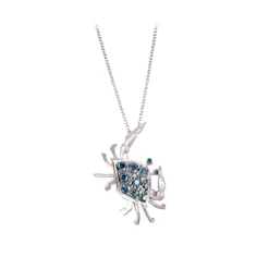 14k Crab Pendant with 11 Blue Diamonds