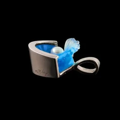 14K Large White Gold Pearl Wave Pendant