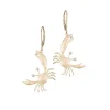 14k 22mm Crab Earrings with 6 Diamonds