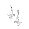14k 17mm Crab Earrings with 6 Blue Diamonds