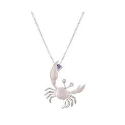 14k 22mm Crab Pendant with 2 Diamonds and 1 Tanzanite