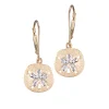 14k 10mm Sand Dollar Earring with 10 Diamonds