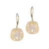 14k 15mm Sand Dollar Earring with 10 Diamonds