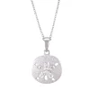 14k 15mm Sand Dollar Pendant with 5 diamonds