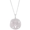 14k 21mm Sand Dollar Pendant with 12 diamonds