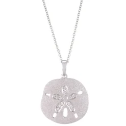 14k 21mm Sand Dollar Pendant with 12 diamonds