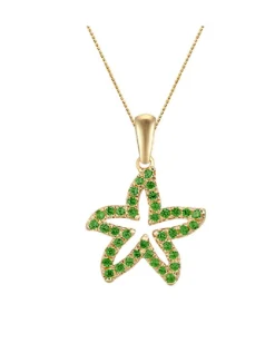 14k 15mm Starfish Pendant with 39 Tsavorites