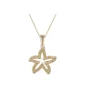14k 15mm Starfish Pendant with 39 Yellow Sapphires