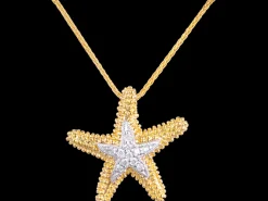 14k 16mm Starfish Pendant with 11 Diamonds