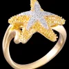14k 16mm Starfish Ring with 11 Diamonds