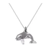 14k 20mm 2/tone (Black and White) Killing Whale Pendant with 2 Diamonds
