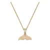 14K 15mm Whale Tail Pendant