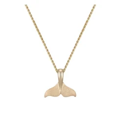 14K 15mm Whale Tail Pendant