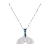 14k 20mm Whale Tail Pendant with 6 Blue Diamonds