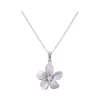 14k 15mm White Gold Plumeria Pendant