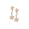 14k Plumeria Earrings with 4 diamonds