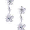 14k Plumeria Lei Earrings with 4 blue diamonds