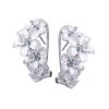 14k Plumeria Lei Earrings with 6 blue diamonds