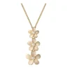 14k Plumeria Lei Slide Pendant with 3 diamonds
