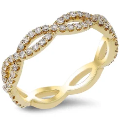 18K rose gold band with 0.54 CT diamonds