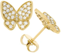 18K rose gold earrings with 0.68 CT diamonds