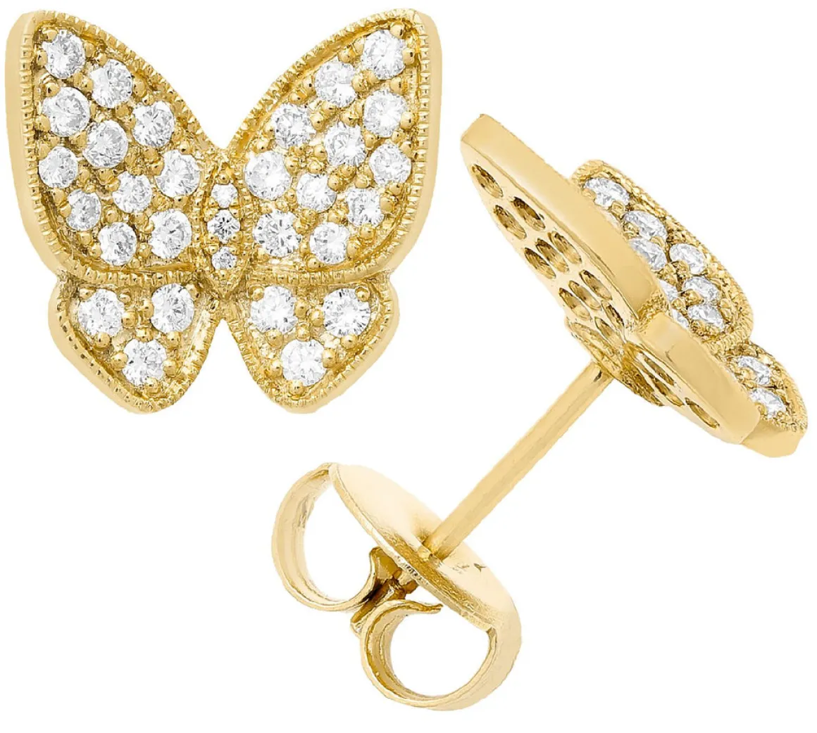 18K rose gold earrings with 0.68 CT diamonds