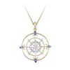 14k 2/tone "Compass Rose" Pendant with 17 Diamonds and 4 Tanzanites