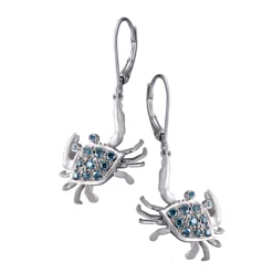 14k 2/tone Crab Earrings with 22 Blue Diamonds