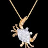 14k 2/tone Crab Pendant with 11 Diamonds