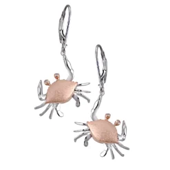 14k 2/tone 18mm Crab Earrings with 4 Diamonds