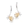 14k 2/tone 18mm Crab Earrings with 4 Diamonds